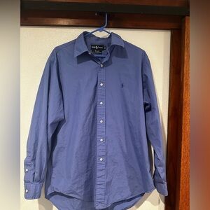 Ralph Lauren Men's Casual Blue Button Down Shirt Size 16 1/2 - 35